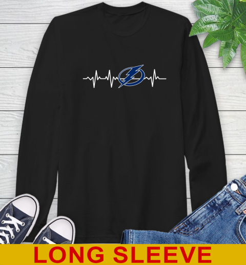 Tampa Bay Lightning NHL Hockey Heart Beat Shirt Long Sleeve T-Shirt