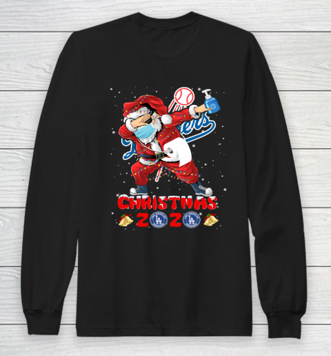 Los Angeles Dodgers Funny Santa Claus Dabbing Christmas 2020 MLB Long Sleeve T-Shirt