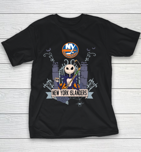 NHL New York Islanders Hockey Jack Skellington Halloween Youth T-Shirt