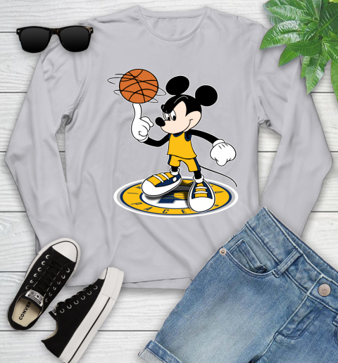 NBA Basketball Indiana Pacers Cheerful Mickey Disney Shirt Youth Long Sleeve 5