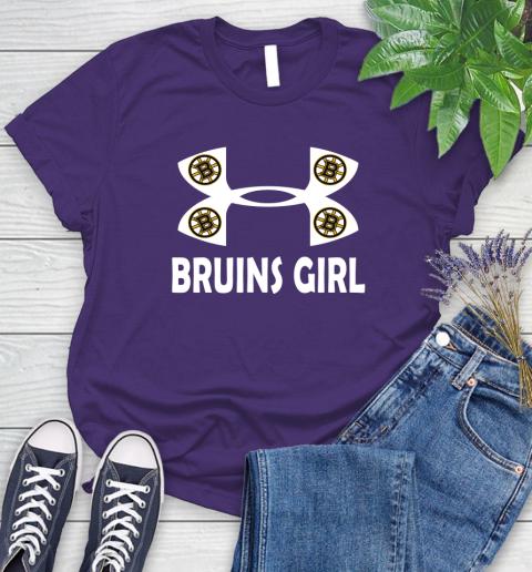 NHL Boston Bruins Girl Under Armour Hockey Sports Women's T-Shirt 4