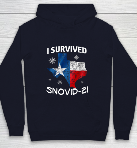 Snowstorm Texas 2021 I Survived Snovid 21 Snow Ice Outage Youth Hoodie 2