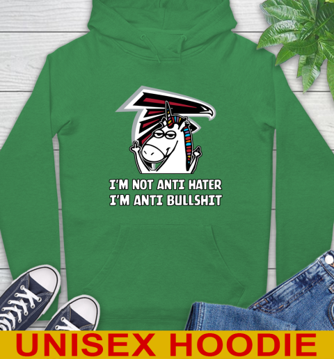 Atlanta Falcons NFL Football Unicorn I'm Not Anti Hater I'm Anti Bullshit Hoodie 8