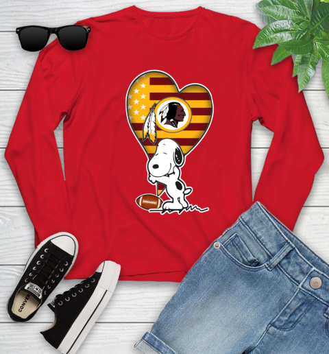 Washington Redskins NFL Football The Peanuts Movie Adorable Snoopy Youth Long Sleeve 11