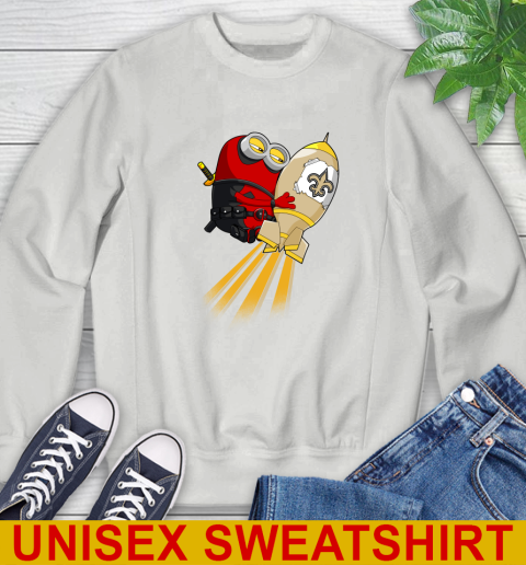 NFL Football New Orleans Saints Deadpool Minion Marvel Shirt Sweatshirt 5