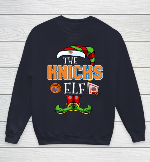 New York Knicks Christmas ELF Funny NBA Youth Sweatshirt 2