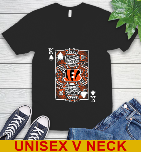 Cincinnati Bengals NFL Football The King Of Spades Death Cards Shirt V-Neck T-Shirt