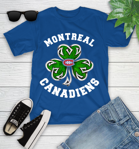 NHL Montreal Canadiens Three Leaf Clover St Patrick's Day Hockey Sports Youth T-Shirt 12