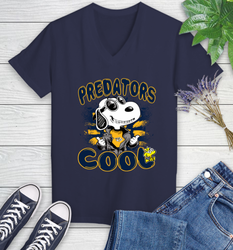 NHL Hockey Nashville Predators Cool Snoopy Shirt Women's V-Neck T-Shirt 11 NHL Hockey Nashville Predators Cool Snoopy Shirt Women's V-Neck T-Shirt - Image 11