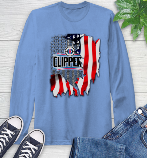 Los Angeles Clippers NBA Basketball American Flag Long Sleeve T-Shirt 12