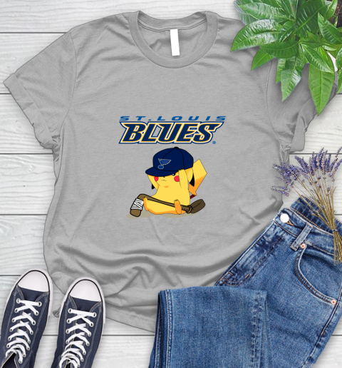NHL Pikachu Hockey Sports St.Louis Blues Women's T-Shirt 5