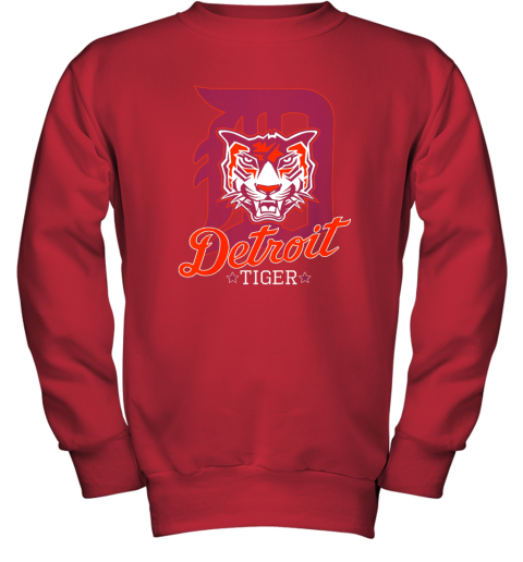 db96 tiger mascot distressed detroit baseball t shirt new youth sweatshirt 47 front red