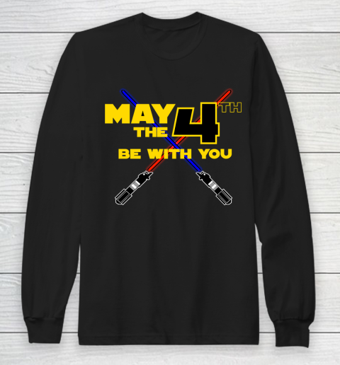 Star Wars Shirt May the Fourth Be With You Lightsaber Long Sleeve T-Shirt