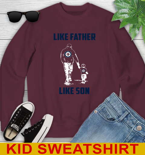Winnipeg Jets NFL Football Like Father Like Son Sports Youth Sweatshirt 4