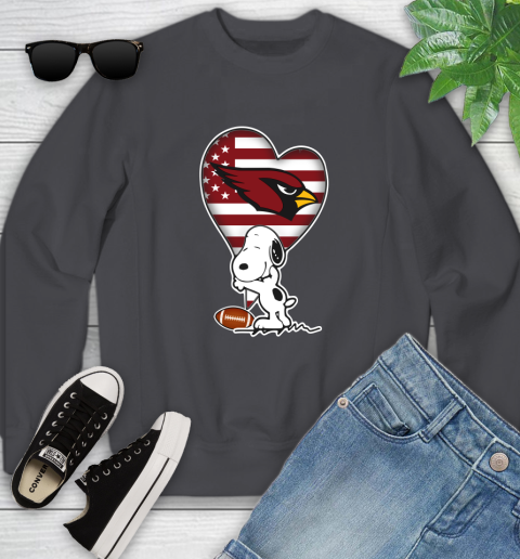 Arizona Cardinals NFL Football The Peanuts Movie Adorable Snoopy Youth Sweatshirt 6