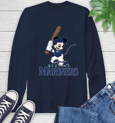 MLB Baseball Seattle Mariners Cheerful Mickey Mouse Shirt Long Sleeve T-Shirt 5 MLB Baseball Seattle Mariners Cheerful Mickey Mouse Shirt Long Sleeve T-Shirt - Image 5