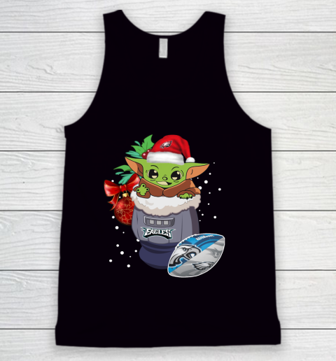 Philadelphia Eagles Christmas Baby Yoda Star Wars Funny Happy NFL Tank Top