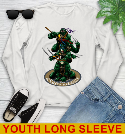 NHL Hockey Vegas Golden Knights Teenage Mutant Ninja Turtles Shirt Youth Long Sleeve 12