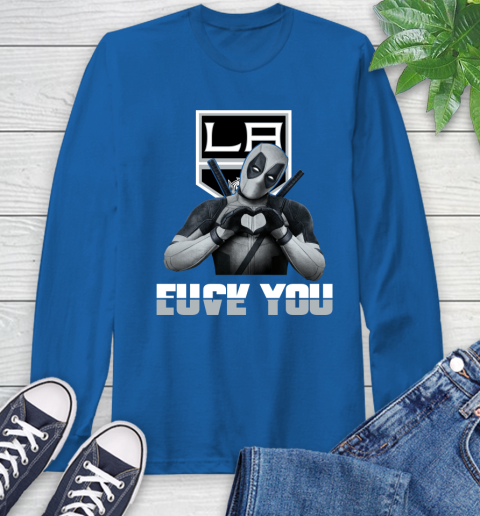 NHL Los Angeles Kings Deadpool Love You Fuck You Hockey Sports Long Sleeve T-Shirt 10