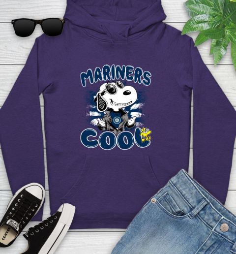 MLB Baseball Seattle Mariners Cool Snoopy Shirt Youth Hoodie 5