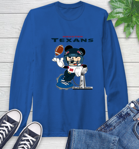 NFL Houston Texans Mickey Mouse Disney Super Bowl Football T Shirt Long Sleeve T-Shirt 9