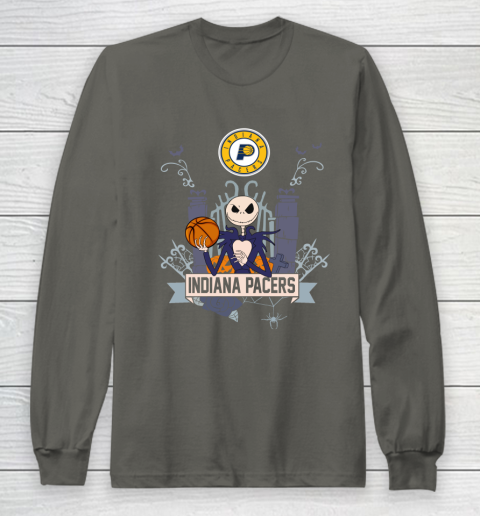 NBA Indiana Pacers Basketball Jack Skellington Halloween Long Sleeve T-Shirt 5