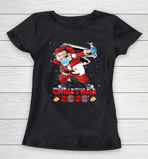 Atlanta Falcons Funny Santa Claus Dabbing Christmas 2020 NFL Women's T-Shirt