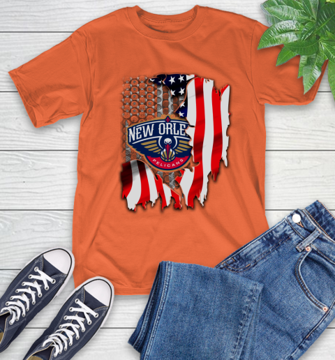 New Orleans Pelicans NBA Basketball American Flag T-Shirt 4