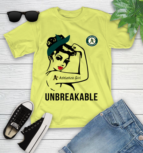 MLB Oakland Athletics Girl Unbreakable Baseball Sports Youth T-Shirt 15