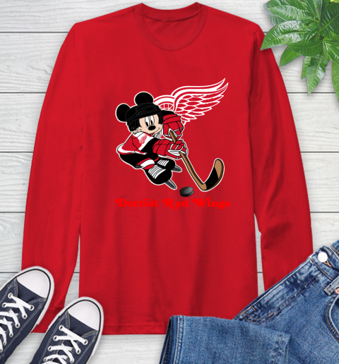 NHL Detroit Red Wings Mickey Mouse Disney Hockey T Shirt Long Sleeve T-Shirt 10