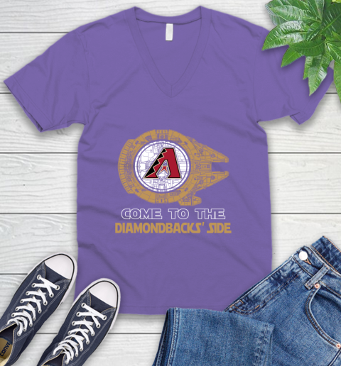 MLB Come To The Arizona Diamondbacks Side Star Wars Baseball Sports V-Neck T-Shirt 8