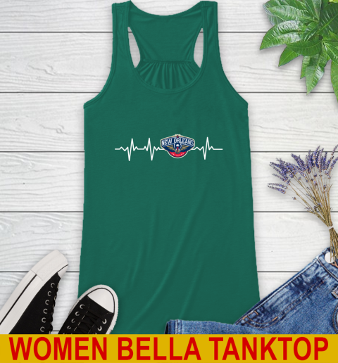 New Orleans Pelicans NBA Basketball Heart Beat Shirt Racerback Tank 5