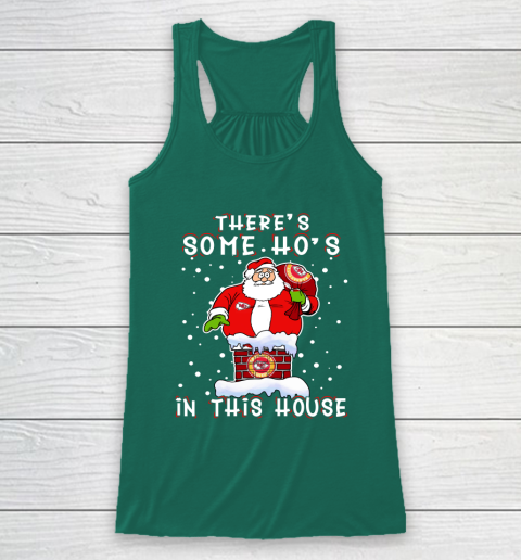 Kansas City Chiefs Christmas There Is Some Hos In This House Santa Stuck In The Chimney NFL Racerback Tank 5