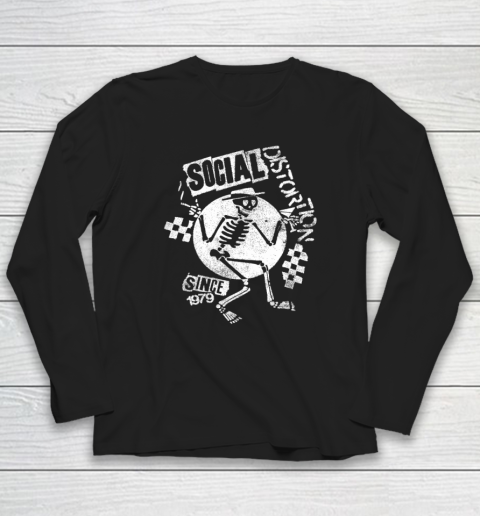 Social Distortion White Spray Skelly Long Sleeve T-Shirt