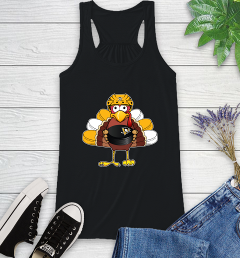 Pittsburgh Penguins Turkey Thanksgiving Day Racerback Tank 2