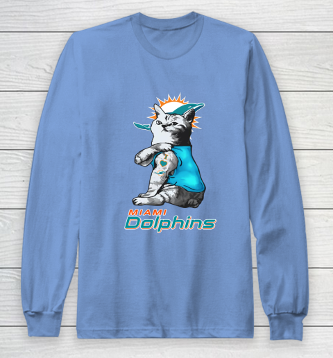 NFL Football My Cat Loves Miami Dolphins Long Sleeve T-Shirt 8