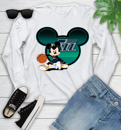 NBA Utah Jazz Mickey Mouse Disney Basketball Youth Long Sleeve