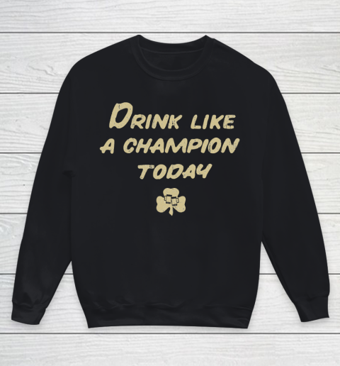 Beer Lover Funny Shirt Drink Like a Champion  South Bend Style Dark Blue Youth Sweatshirt