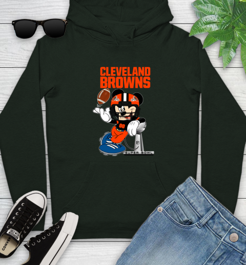 NFL Cleveland Browns Mickey Mouse Disney Super Bowl Football T Shirt Youth Hoodie 13