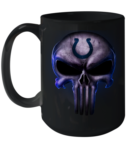 Indianapolis Colts NFL Football Punisher Skull Sports Ceramic Mug 15oz