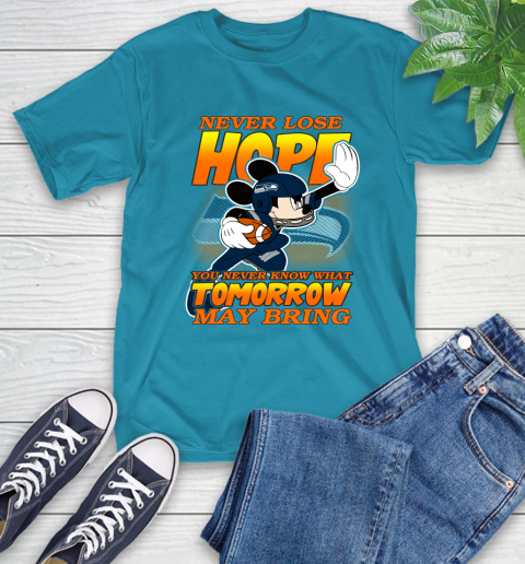 Seattle Seahawks NFL Football Mickey Disney Never Lose Hope T-Shirt 9