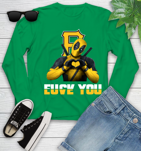 MLB Pittsburgh Pirates Deadpool Love You Fuck You Baseball Sports Youth Long Sleeve 7