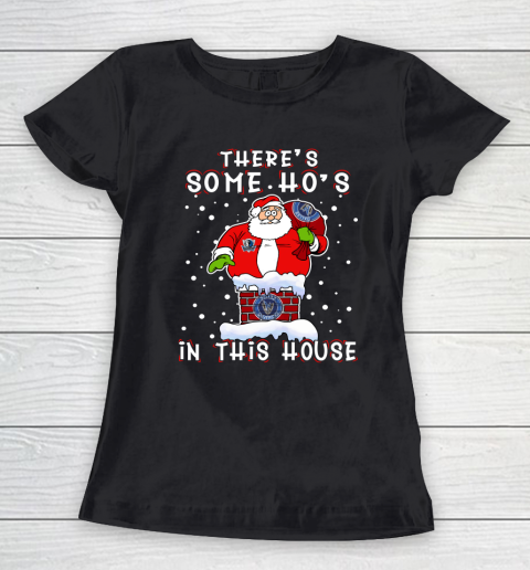 Dallas Mavericks Christmas There Is Some Hos In This House Santa Stuck In The Chimney NBA Women's T-Shirt