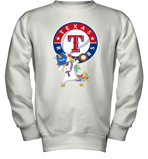 Hip Hop Dabbing Unicorn Flippin Love Texas Rangers Youth Sweatshirt