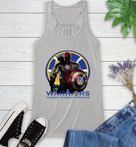 Golden State Warriors NBA Basketball Captain America Thor Spider Man Hawkeye Avengers Racerback Tank