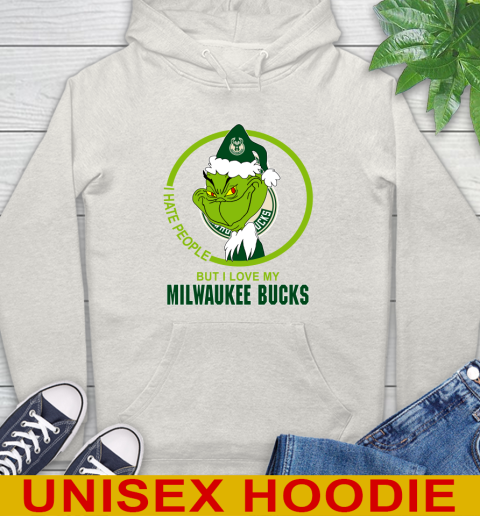 Milwaukee Bucks NBA Christmas Grinch I Hate People But I Love My Favorite Basketball Team Hoodie 12