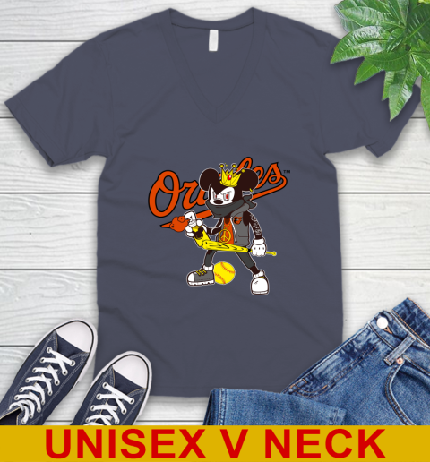 Baltimore Orioles MLB Baseball Mickey Peace Sign Sports V-Neck T-Shirt 9 Baltimore Orioles MLB Baseball Mickey Peace Sign Sports V-Neck T-Shirt - Image 9