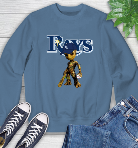 MLB Tampa Bay Rays Groot Guardians Of The Galaxy Baseball Sweatshirt - Image 8
