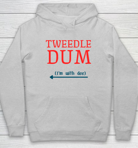 Tweedle Dum I'm With Dee Couple And Friends Funny Lazy Costume Hoodie 4