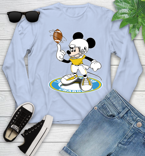 NFL Football Los Angeles Chargers Cheerful Mickey Disney Shirt Youth Long Sleeve 10 NFL Football Los Angeles Chargers Cheerful Mickey Disney Shirt Youth Long Sleeve - Image 10
